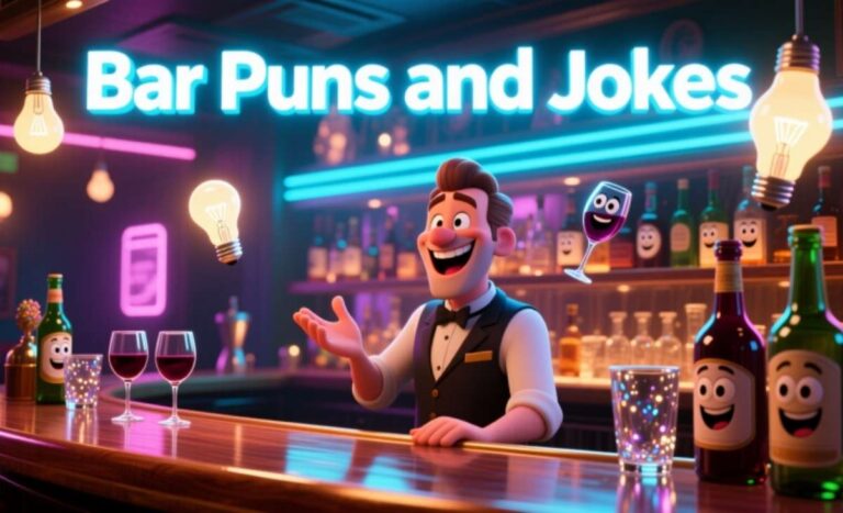 Best 300 Bar Puns and Jokes: Short Funny Bar Jokes & Clever Bar Puns for Adults