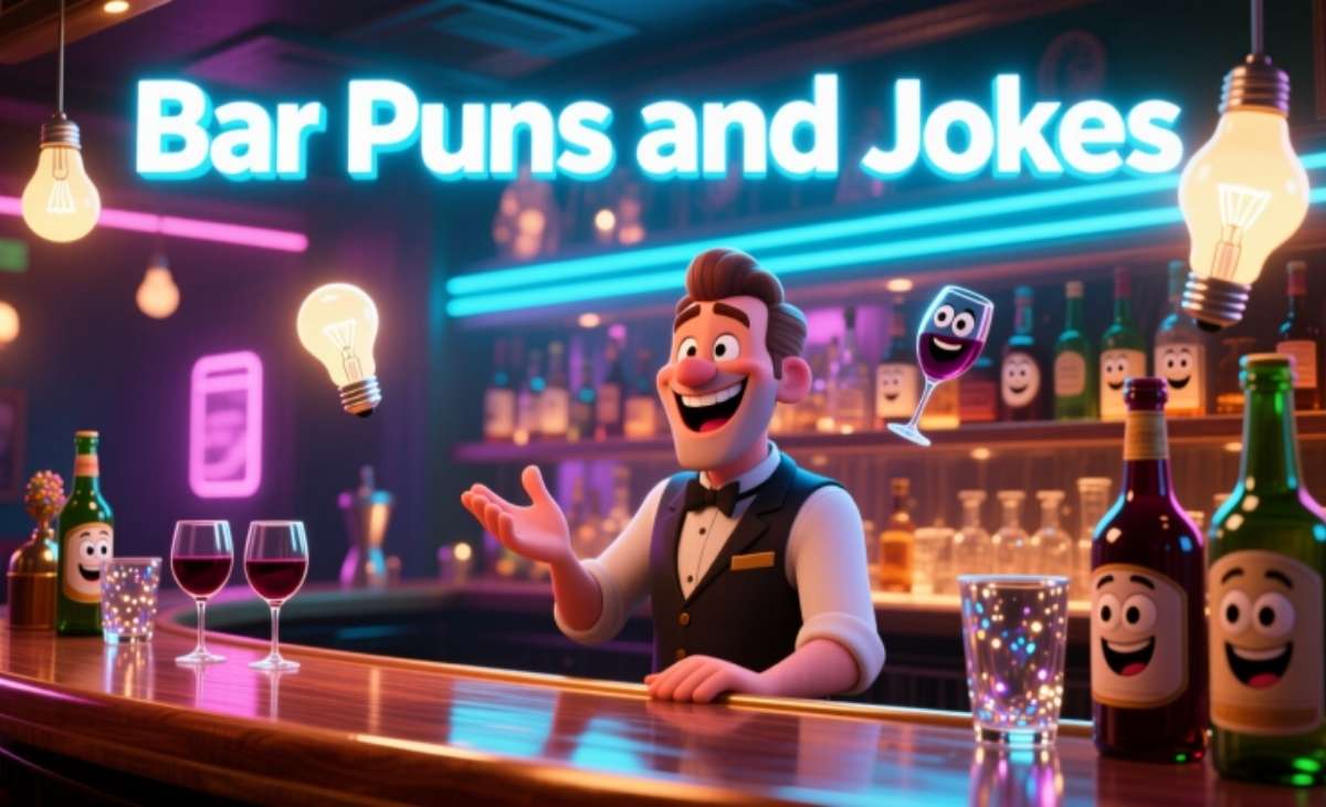 Best 300 Bar Puns and Jokes: Short Funny Bar Jokes & Clever Bar Puns for Adults