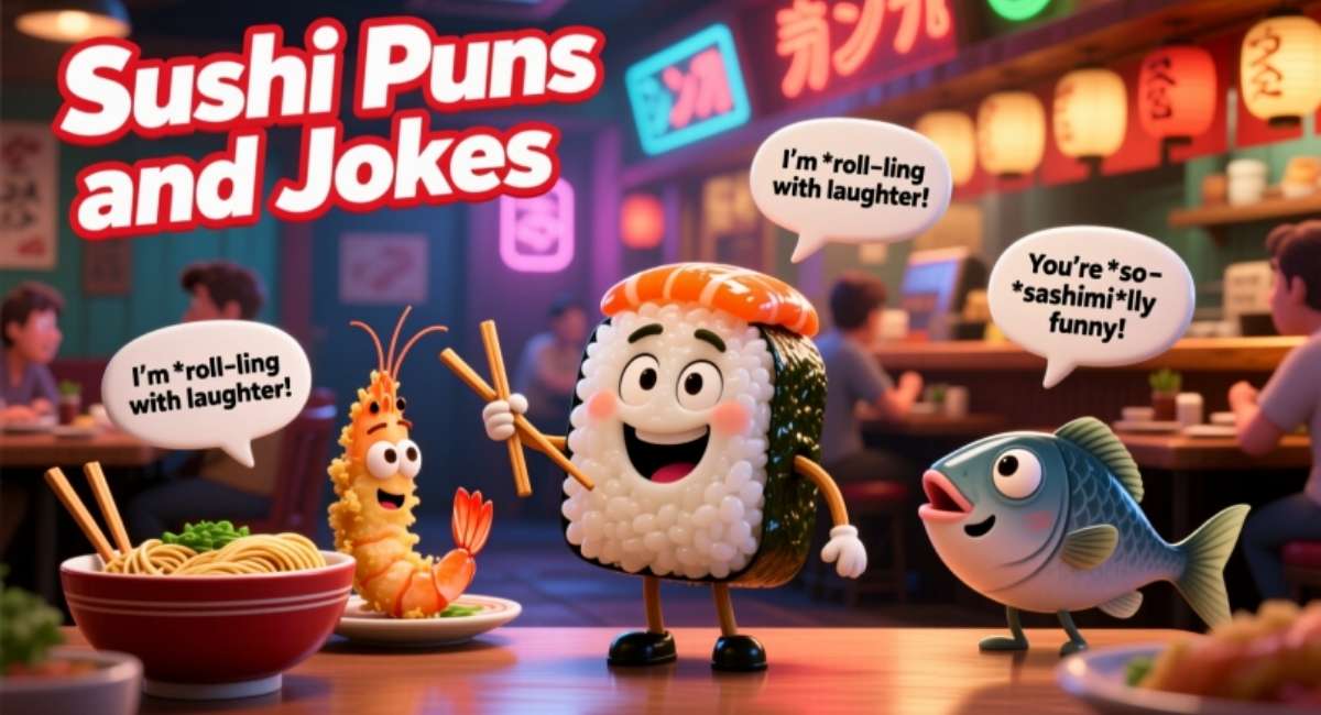 500+ Sushi Puns and Jokes: Funny, Cute, Flirty, and Clever Sushi Humor for Everyone