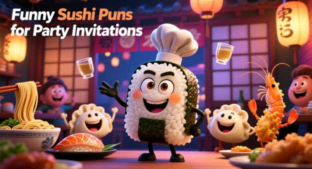 Funny Sushi Puns for Party Invitations